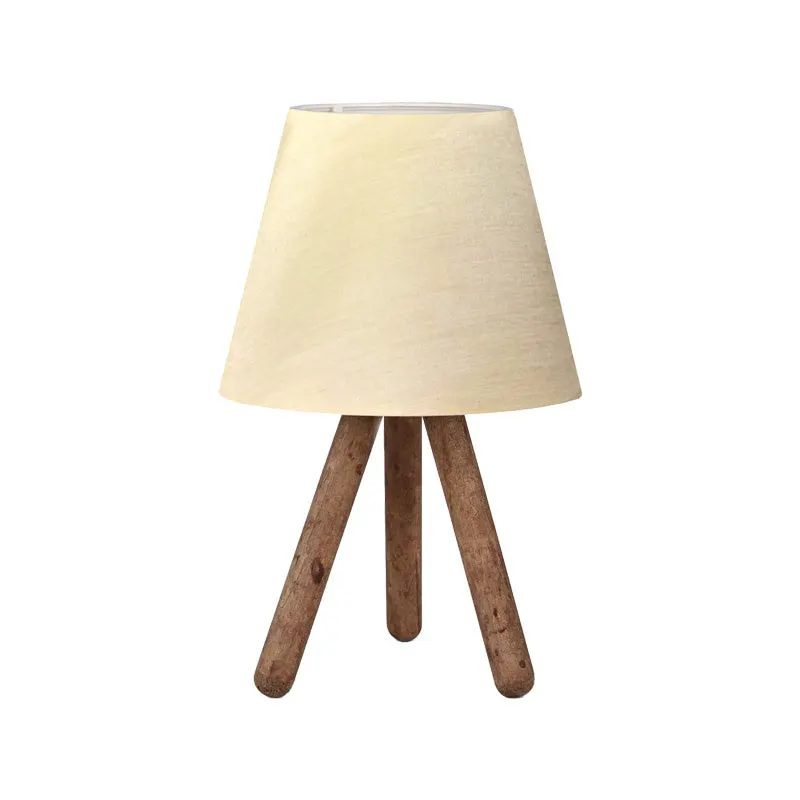 Veioza PWL-1071, textil si MDF, D22x32 cm - Bej-Nuc
