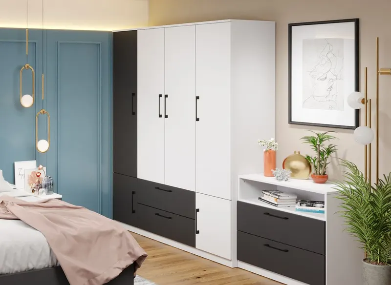 Dulap Benjamin Gri / Alb – C164/10 — imaginea 3