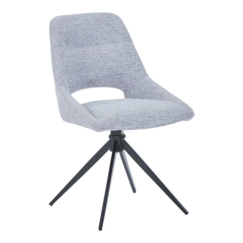 Scaun rotativ Luciano I, Textil, Gri, 52x54x85 cm - Gri