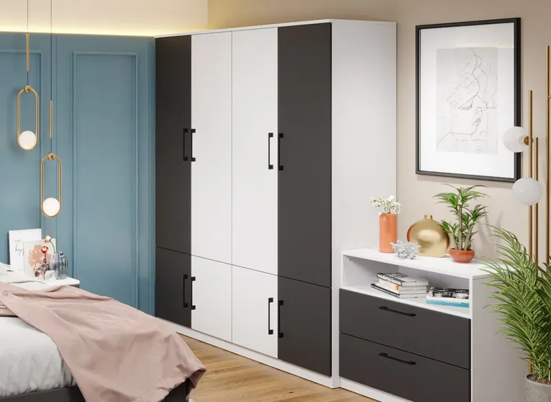 Dulap Benjamin Gri / Alb – C164/07 — imaginea 3
