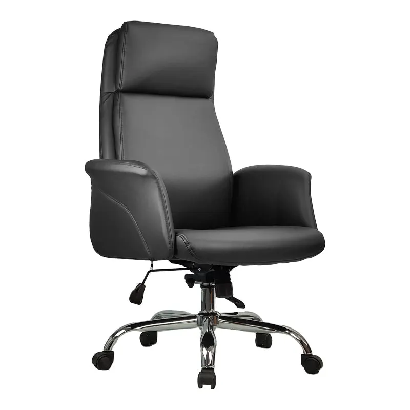 Scaun de birou managerial Derjio, piele PU, 68x66x115 cm - Negru