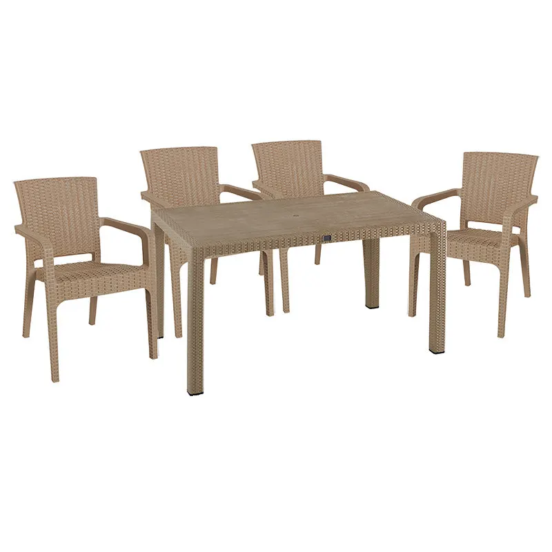 Set de Masa Explore-Halcyon pachet 5 piese, Crem, 150x90x74 cm - Bej