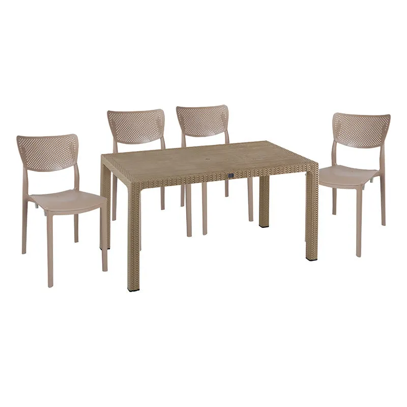 Set de gradina masa si scaune Explore, Ignite set 5 piese, cappuccino, 150x90x73 cm - Bej