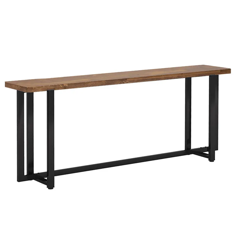 Consolă Dice din lemn masiv de pin, Nuc, 150x30x90 cm - Negru