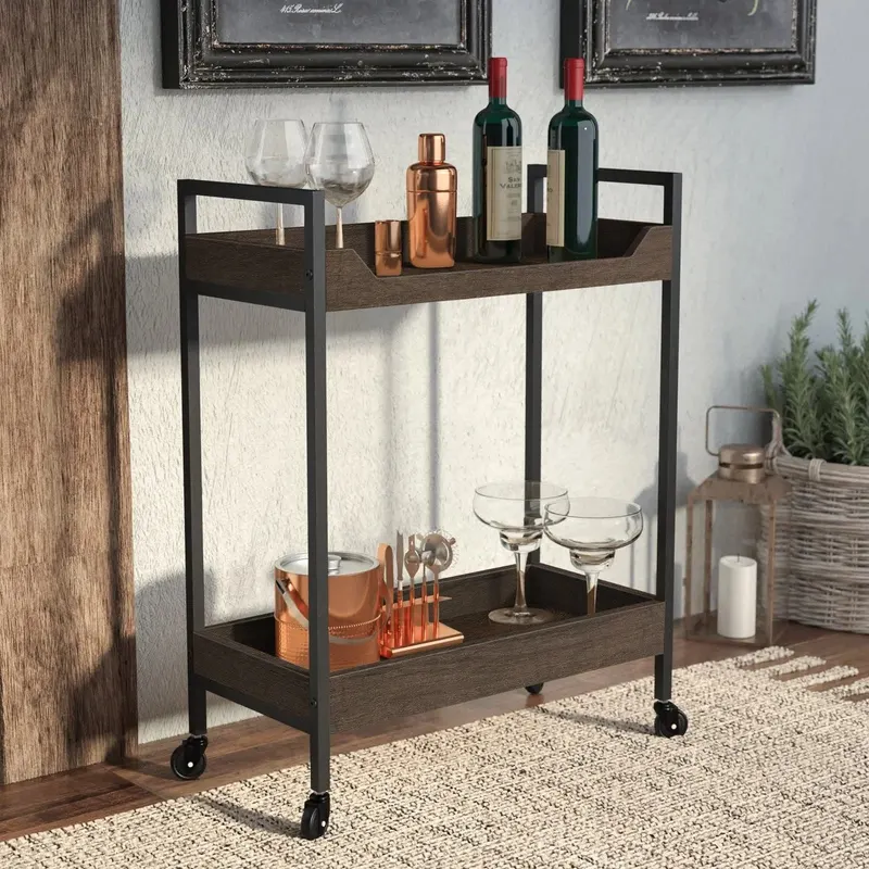Masa de cafea Nova Nodeco, maro inchis - negru - maro deschis - negru, 80x40 cm - Dark BrownnBlack