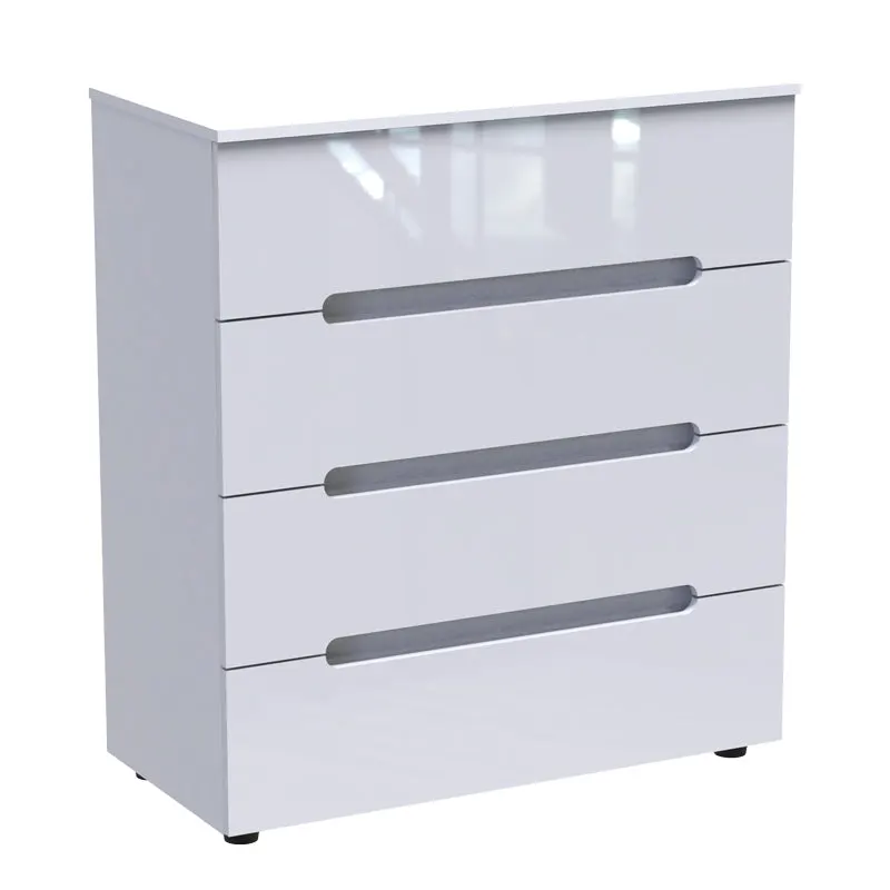 Comoda Afina mdf, alb lucioasa, 90x44x101 cm - Natur