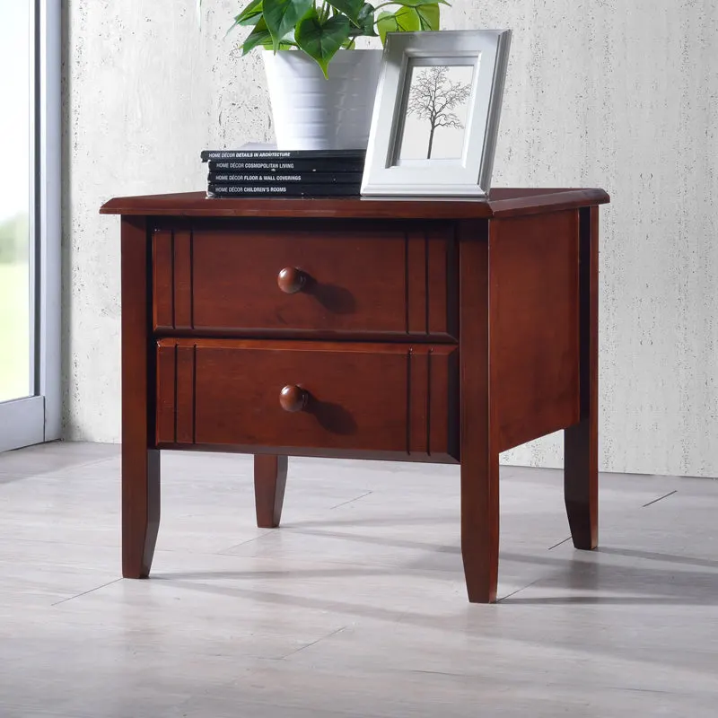 Noptiera Juliene cu sertare din lemn, nuc, 50x44x46 cm - Nuc