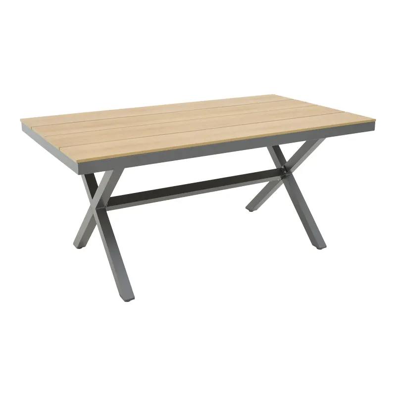 Masa din placaj Thorio Natural aluminiu, antracit, 160x90x75 cm - Natur