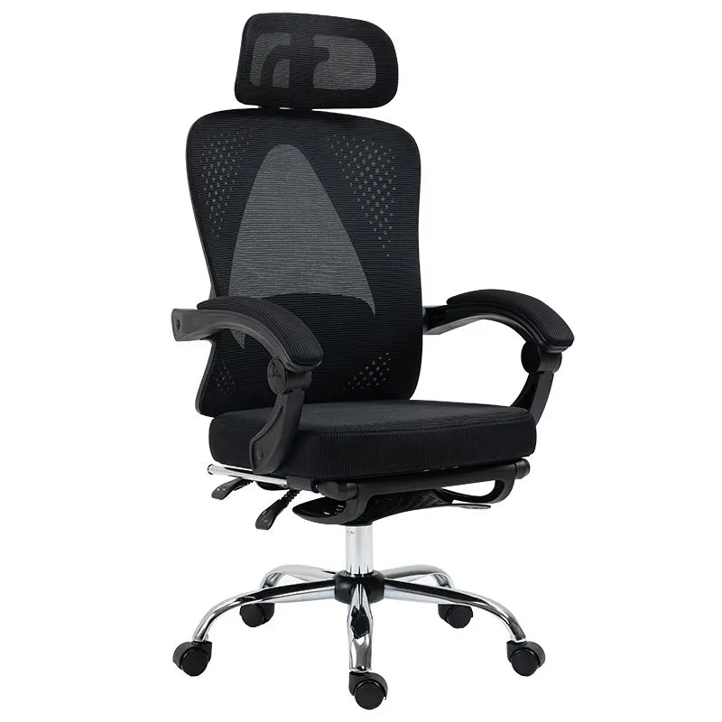 Director scaun de birou cu suport pentru picioare, plasa, negru, 62x124x58 cm - Negru