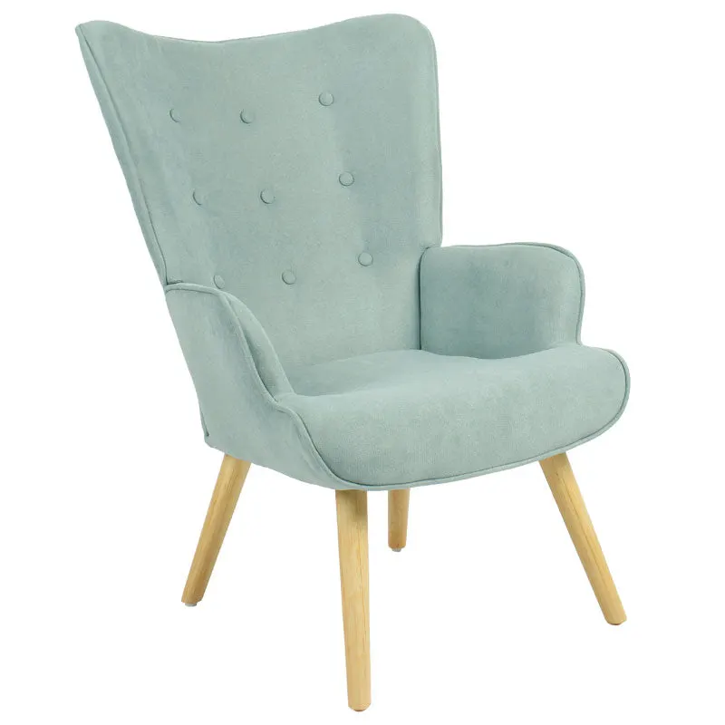 Fotoliu Tesatura fluffy verde aprins-Natural, 75x69x96 cm - Verde