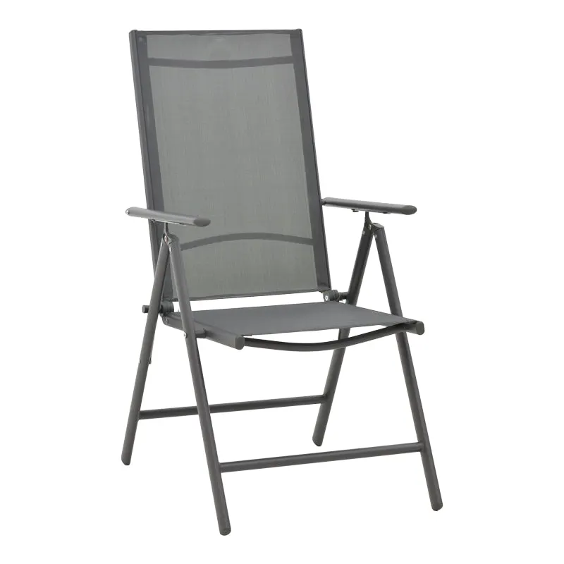 Fotoliu Candor metal antracit si textil, Gri, 65x56x106 cm - Antracit