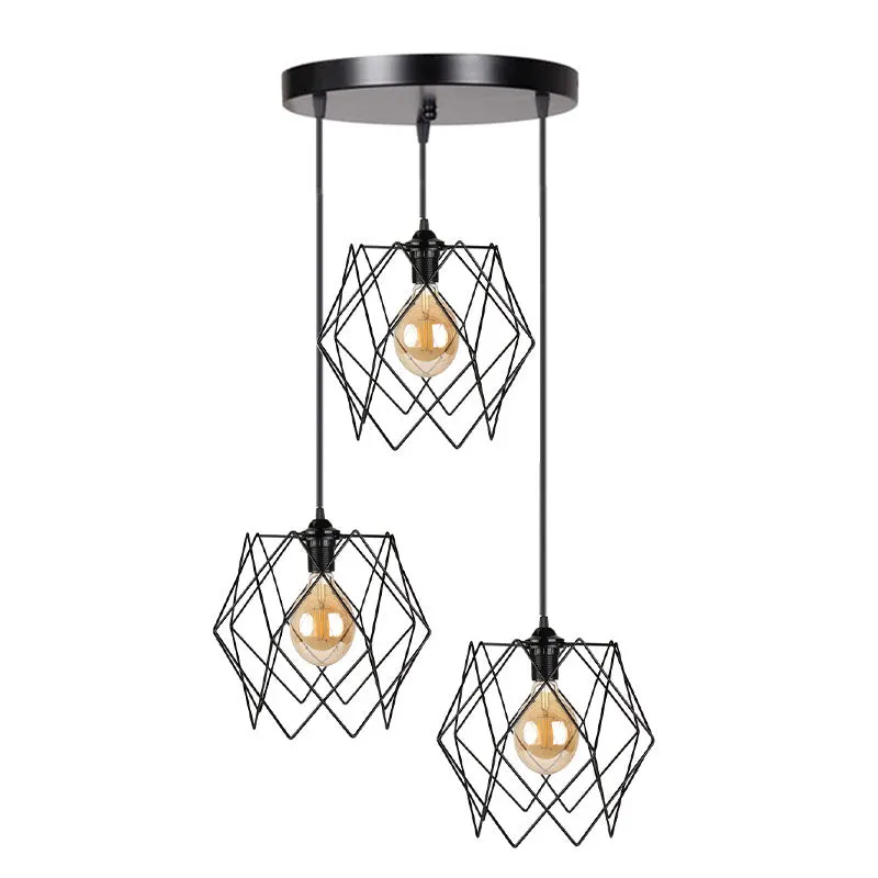 Lustra cu 3 lumini Zocie, negru, D30x85 cm - Negru