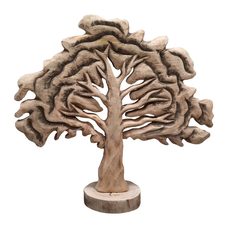 Decoratiune de masa brad Natrem lemn de mango, Natural, 45x11x43 cm - Natur