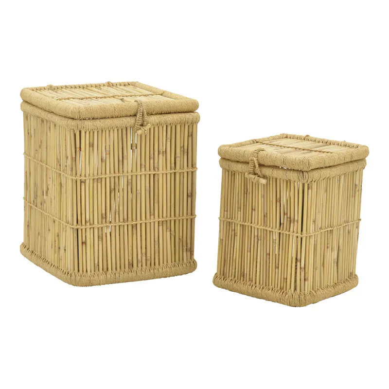 Set de 2 cosuri de rufe Dremia bambus, Natural, 46x46x55 cm - Natur