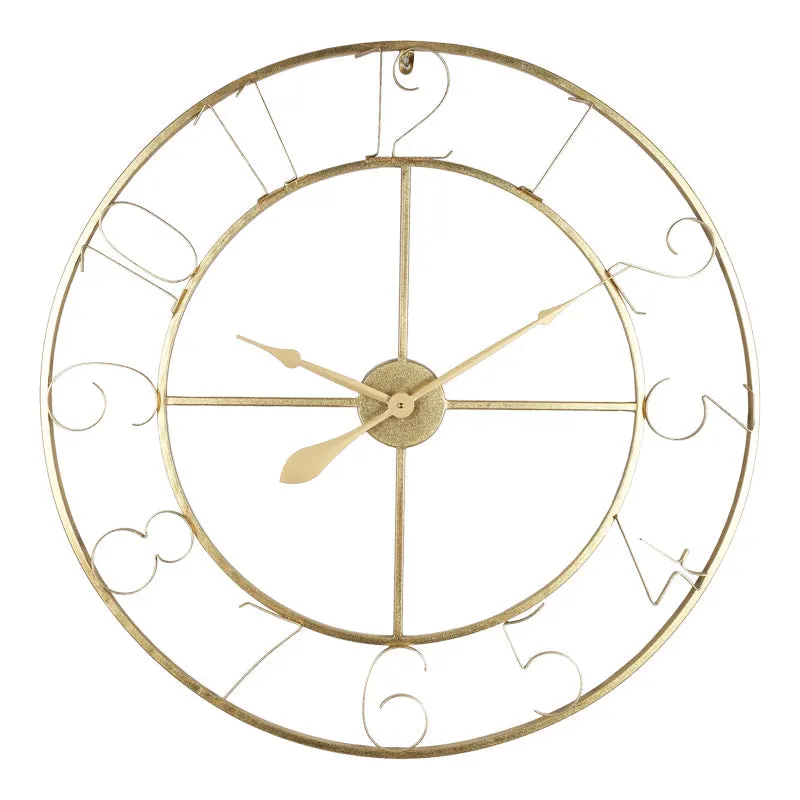 Ceas de perete Compa metalic, aurie, 80x80 cm - Auriu