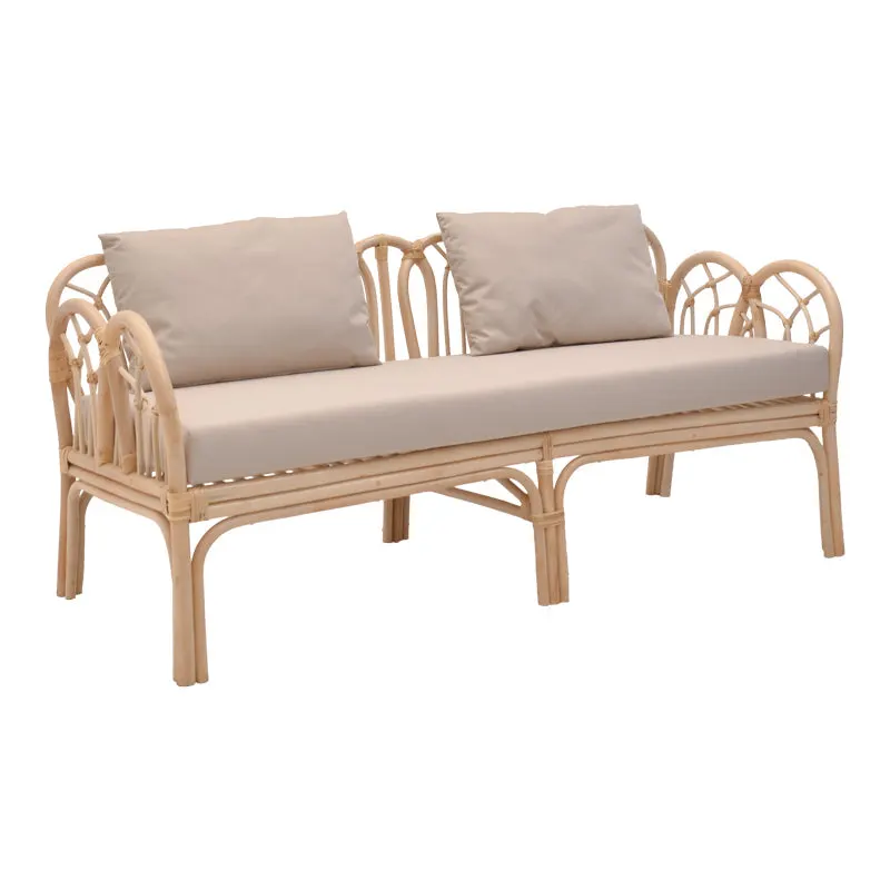 Canapea cu 2 locuri pentru gradina de gradina Ytrone Boho, Natural, 166x61x71 cm - Natur