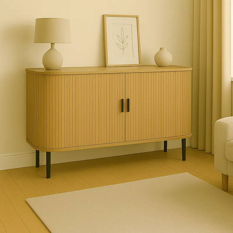 Consolă Scandi MDF, Natural, 170x45x80 cm - Natur