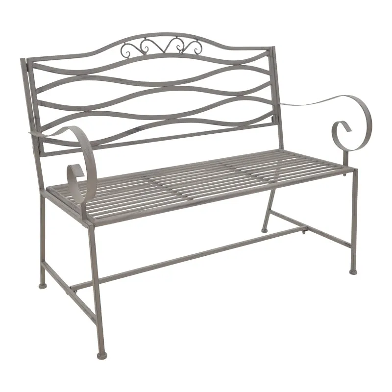 Banca metal de gradina Benko, bronz, 114x45x95 cm - Cupru