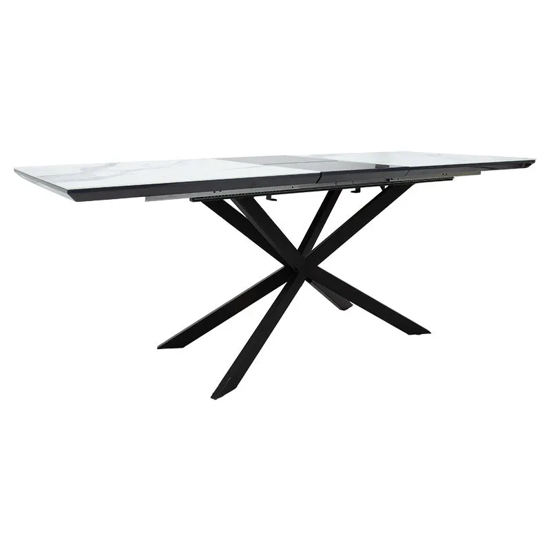 Masa Palan Extensibila, Negru - Alb Gri, 200x80x77 cm - Negru
