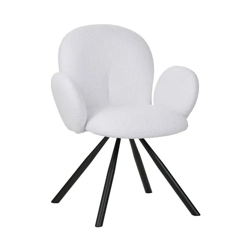 Fotoliu Garzele din teddy, Alb - Gri, 68x66x82 cm - Alb