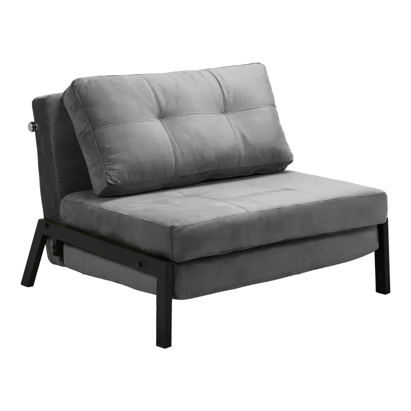 Fotoliu-pat tesatura de catifea Fancy, antracit metal, negru, 95x98x70 cm - Gri