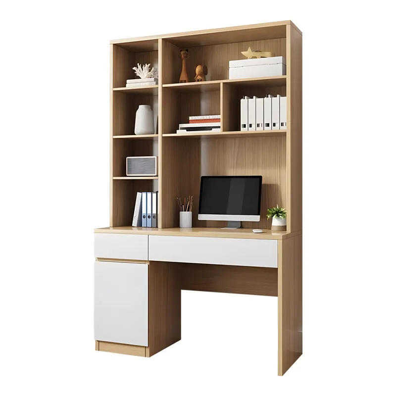 Birou Pertin, alb-Natural, 120x58x195 cm - Alb