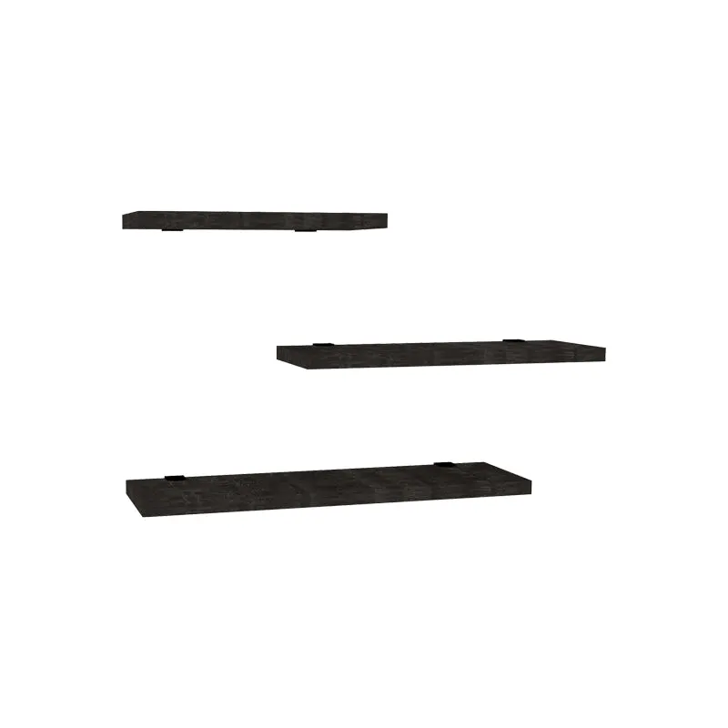 Raft perete Leila set de 3 pachet, Diverse culori, 40x14 cm - Antracit