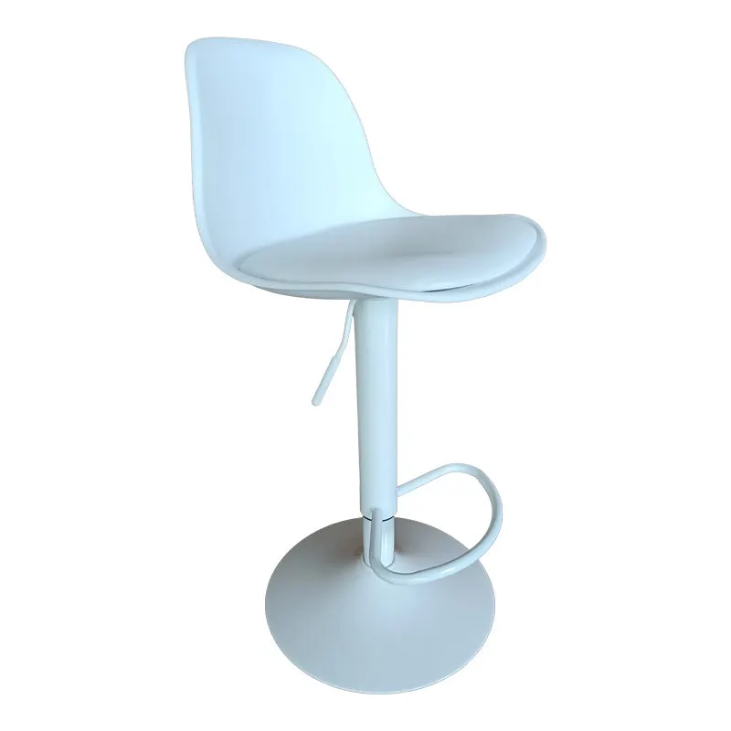 Scaun de bar Louser reglabil pe inaltime negru cu perna - baza, Alb - Negru, 44x46x114 cm - Alb