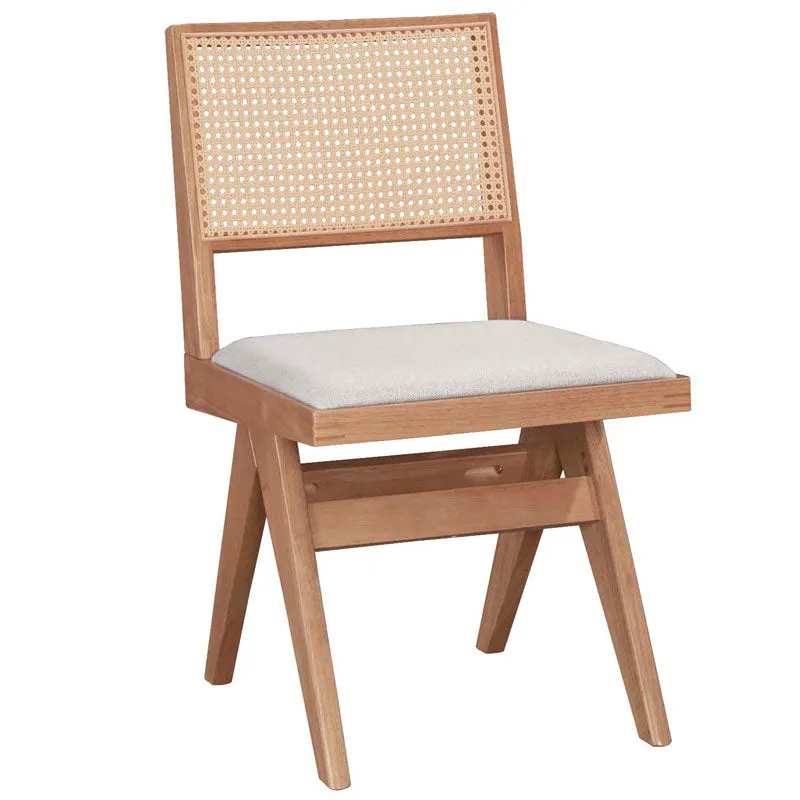 Scaun Winslow din negru, rachita de PVC, material rachita-cârpa, Gri, 56x47 cm - Nuc