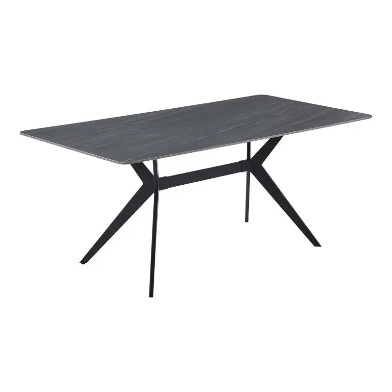 Masă de sufragerie Olivet, Aspect marmura, Marmura, 180x90x76 cm - Marmura