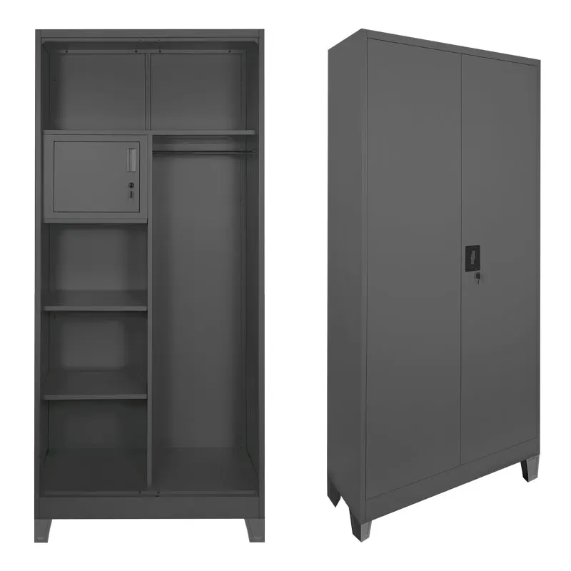 Dulap multifunctional Zogi, Metal, 90x45x190 cm - Antracit