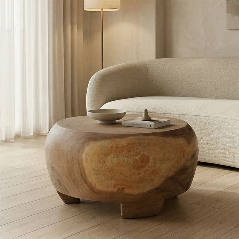 Măsuță de cafea Terra din lemn Suar, Natural, Ø60x36 cm - Natural
