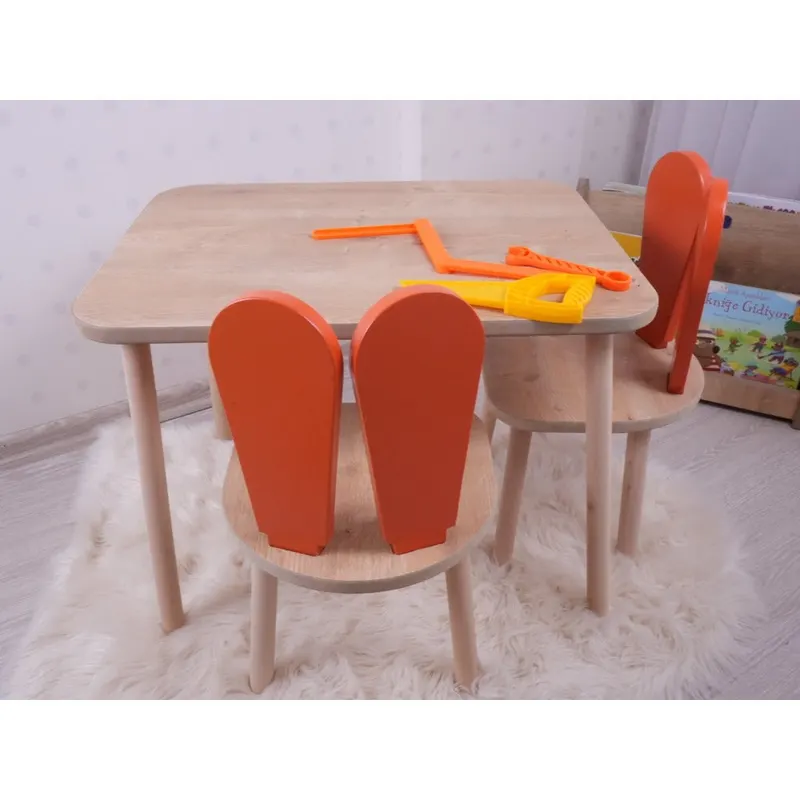 Set masa si scaun pentru copii Furniture Bunny One, 50x45x60 cm - OrangenBrown