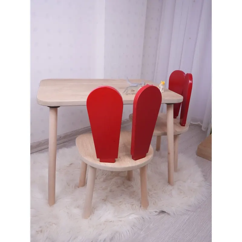 Set masa si scaun pentru copii Furniture Bunny One, 50x45x60 cm - Red nBrown