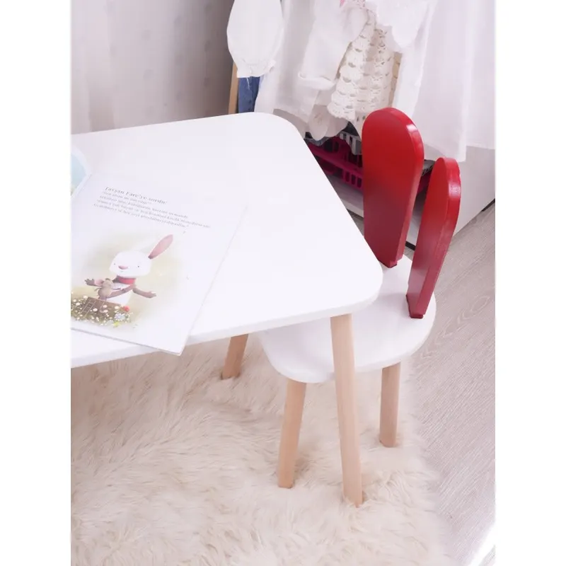 Set masa si scaun pentru copii Furniture Bunny One, 50x45x60 cm - Red nWhite