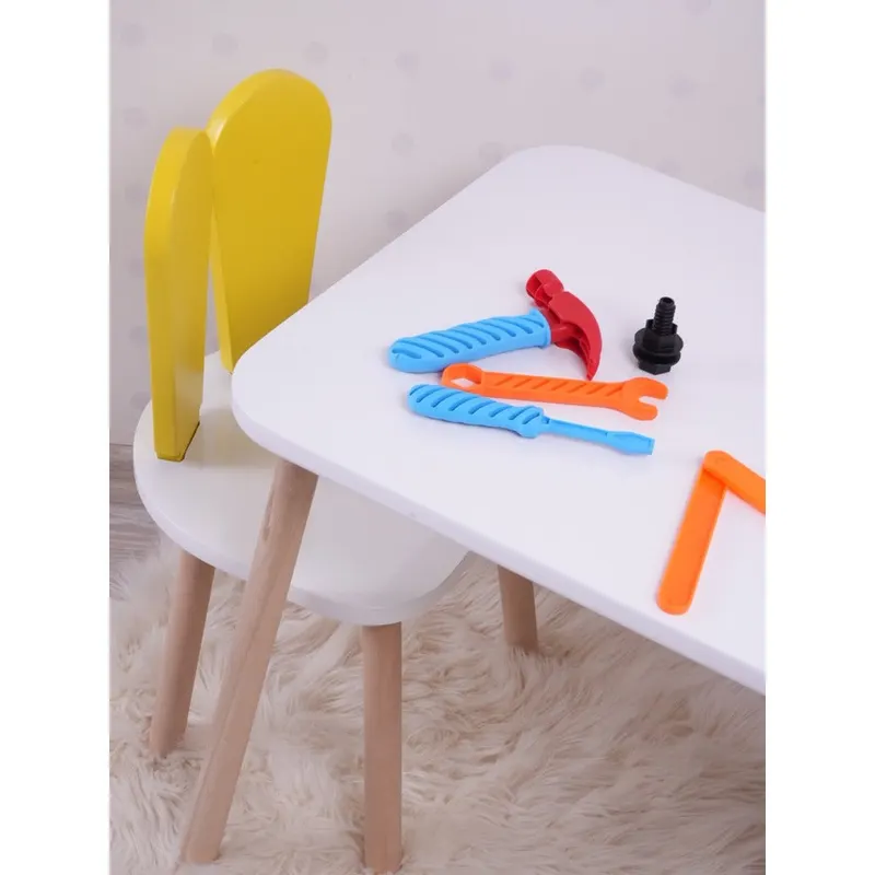Set masa si scaun pentru copii Furniture Bunny One, 50x45x60 cm - YellownWhite