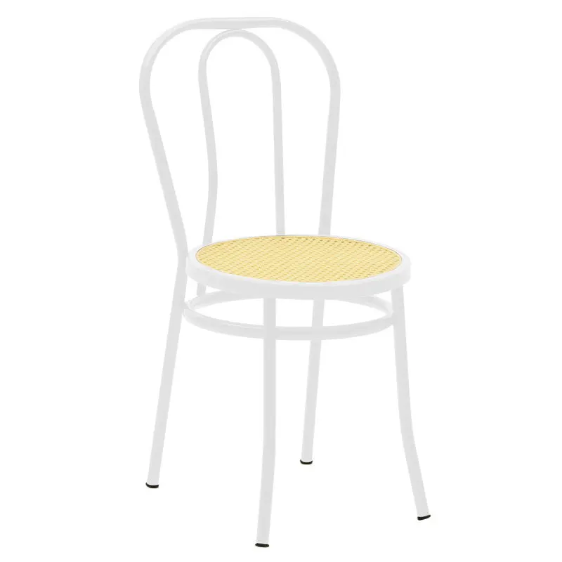 Scaun Vienna rattan metal, Alb - Bej, 100x200 cm - Bej