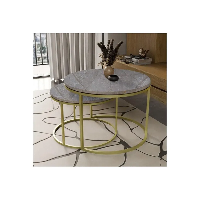 Set de 2 masute de cafea Solme, 60x60x40 cm - Gri