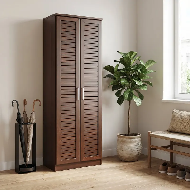 Pantofar Sante, sonoma - maro - nuc - alb - antracit, 60x37x183 cm - Maro