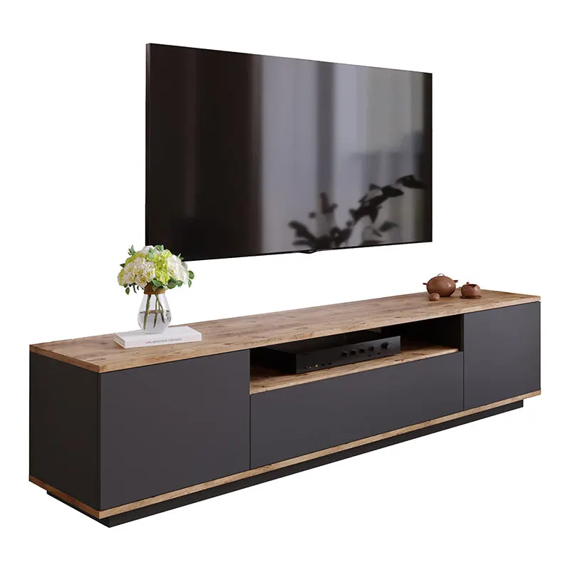 Comoda TV Soren, Antracit - Alb, 180x44x45 cm - Antracit