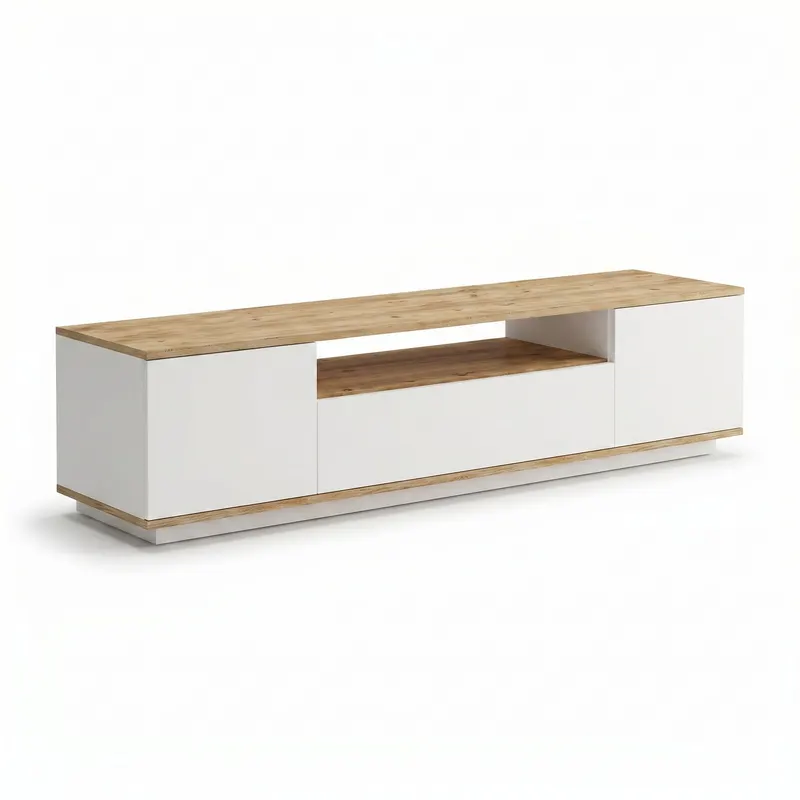 Comoda TV Soren, Antracit - Alb, 180x44x45 cm - Alb