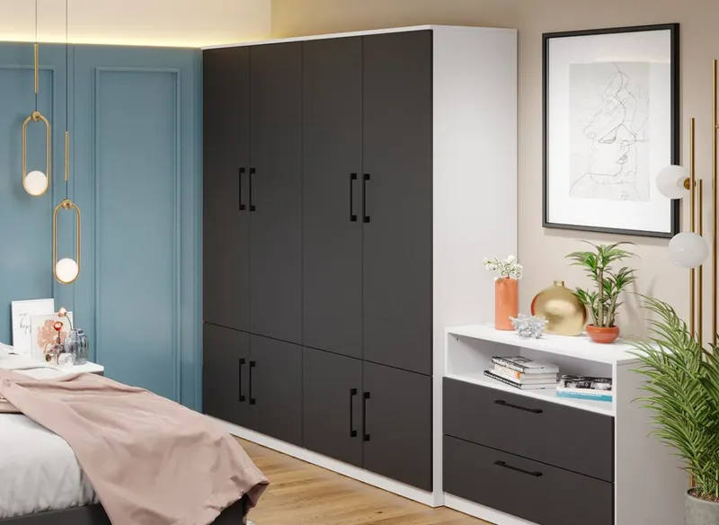 Dulap Benjamin Gri / Alb – C164/02 — imaginea 3