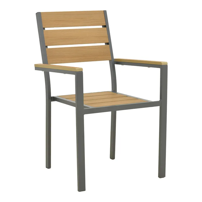 Scaun exterior Breze, aluminiu si plywood, 58x60x88 cm - Natural-Antracit