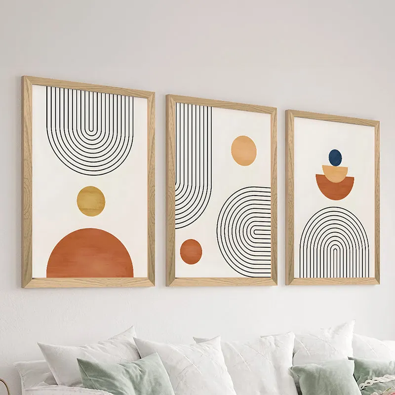 Tablou de canvas Wall art în frame Temora triptyque cu digital print, Multicolor, 33x48 cm - MULTICOLOR