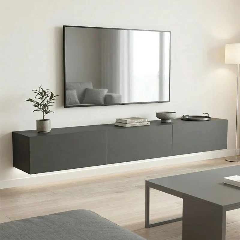 Corp TV de perete cu LED Rival, Modern, Pal melaminat, Antracit, 210x35x30 cm - Antracit