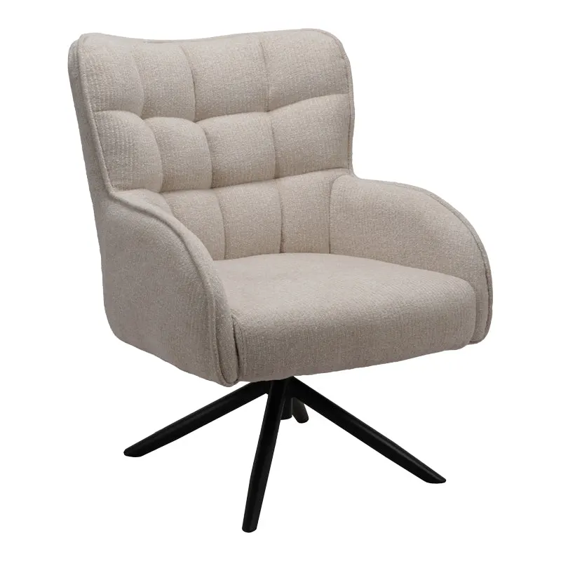 Fotoliu rotativ cu funcție Fremilia, Stil Modern, Material Țesătură, Gri-Bej, 75x80x94 cm - GREY - BEIGE - BLACK