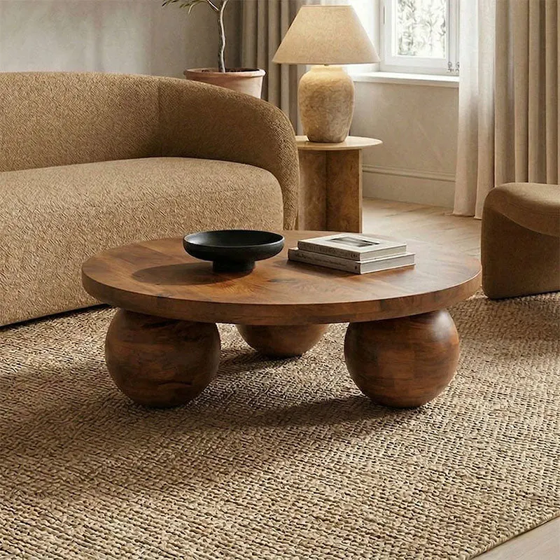 Masă de cafea cu funcție decorativă Fedena , Stil natural, Lemn masiv de mango, 90x30 cm - Nuc
