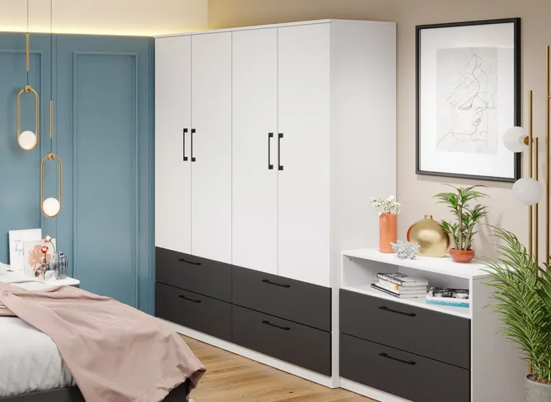 Dulap Benjamin Gri / Alb - C164/01 — imaginea 3