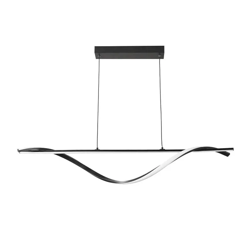 Lustră de tavan LED Infinity, metal, negru, 120x12x150 cm - Negru