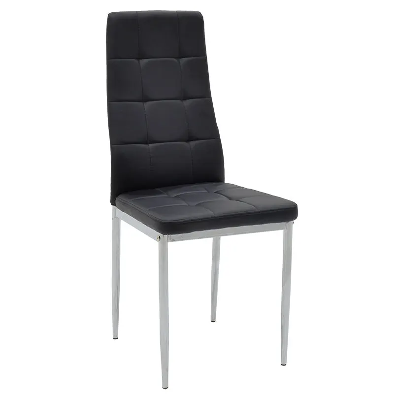 Scaun Cube, picioare, cromate, 48x50x90 cm - Negru